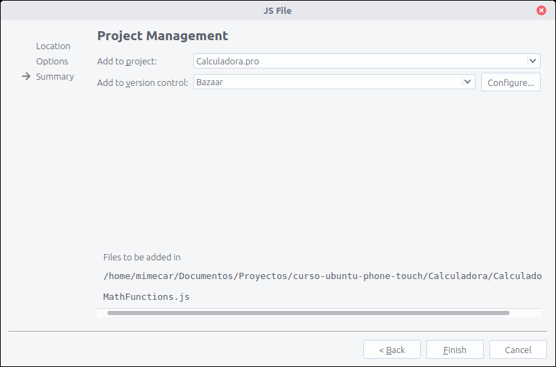 Asistente del archivo JavaScript - Summary